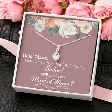 Personalized Will You Be My Maid Of Honor Alluring Beauty Necklace - Love You This Much